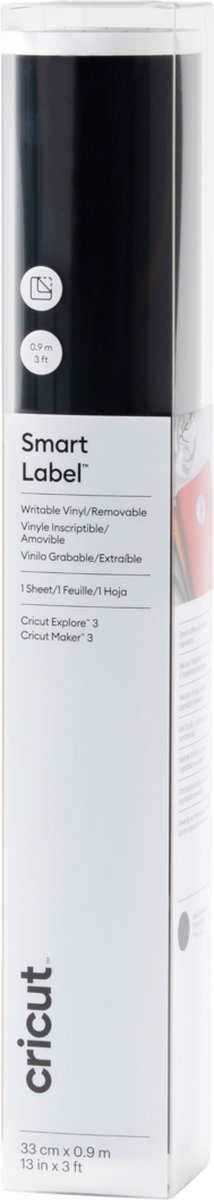 Cricut Smart Label | beschrijfbaar vinyl |  verwijderbaar | zwart | 33x91cm